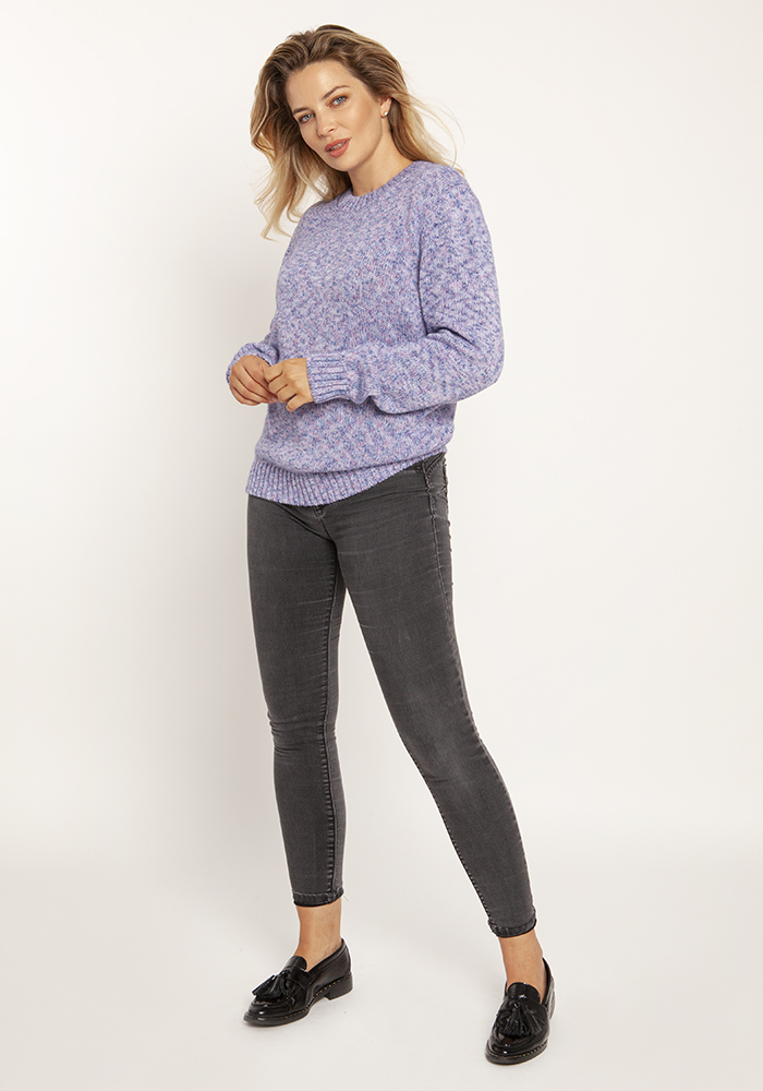 Melanżowy niebiesko-fioletowy sweter