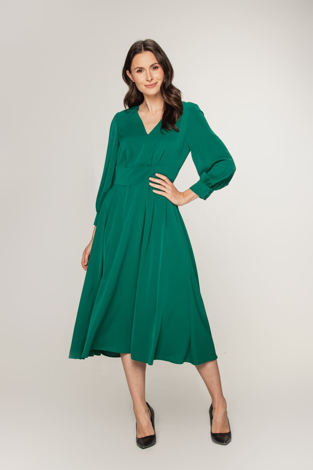 Koktajlowa zielona sukienka