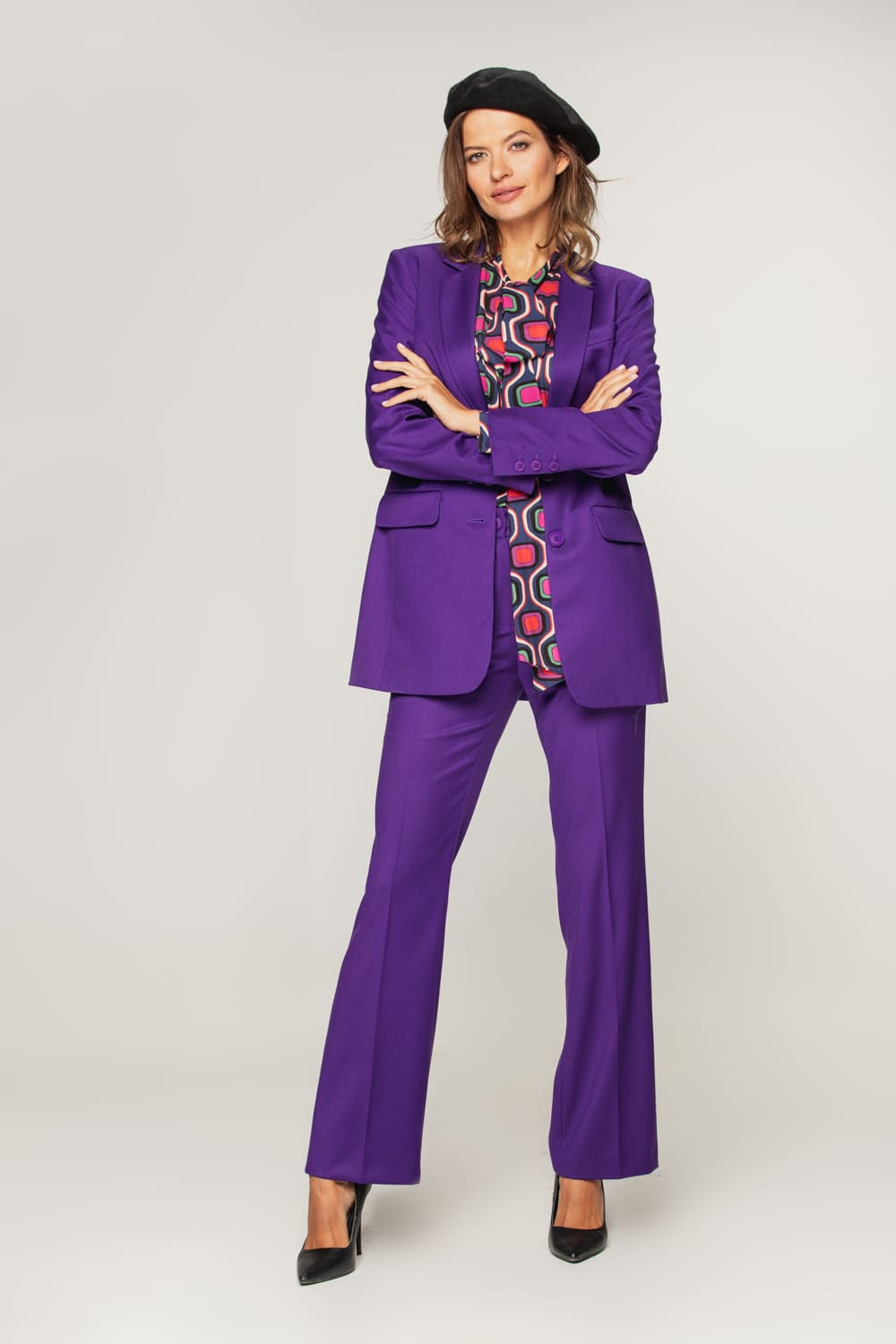 Eleganckie fioletowe spodnie