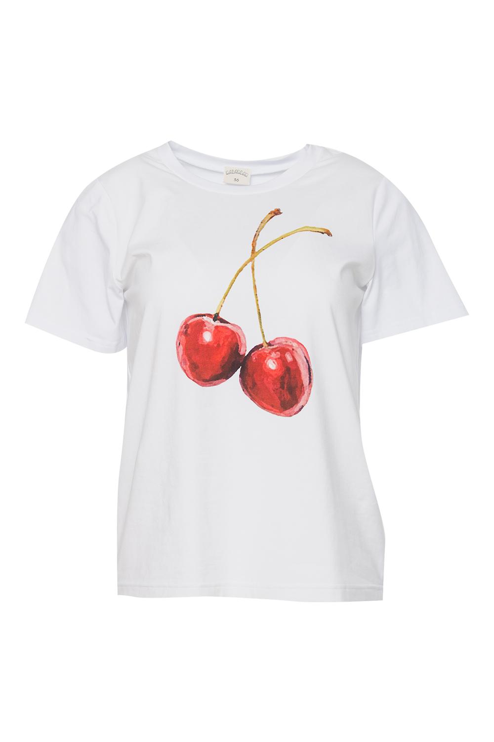 Light cotton T-shirt with cherry print - Bialcon