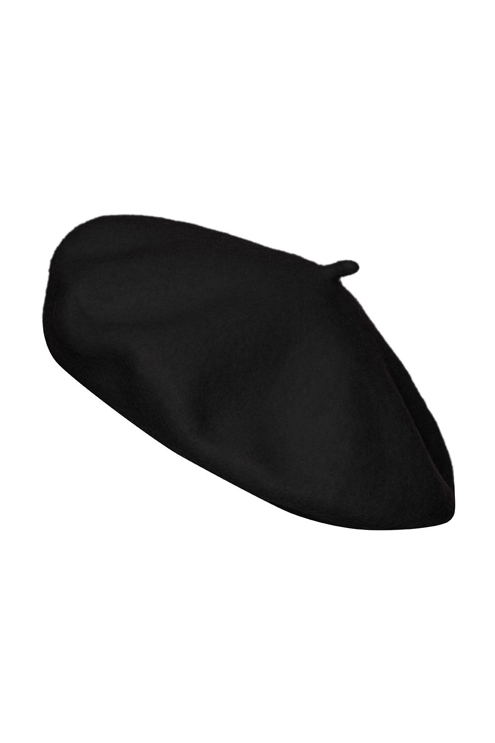 Wełniany czarny beret