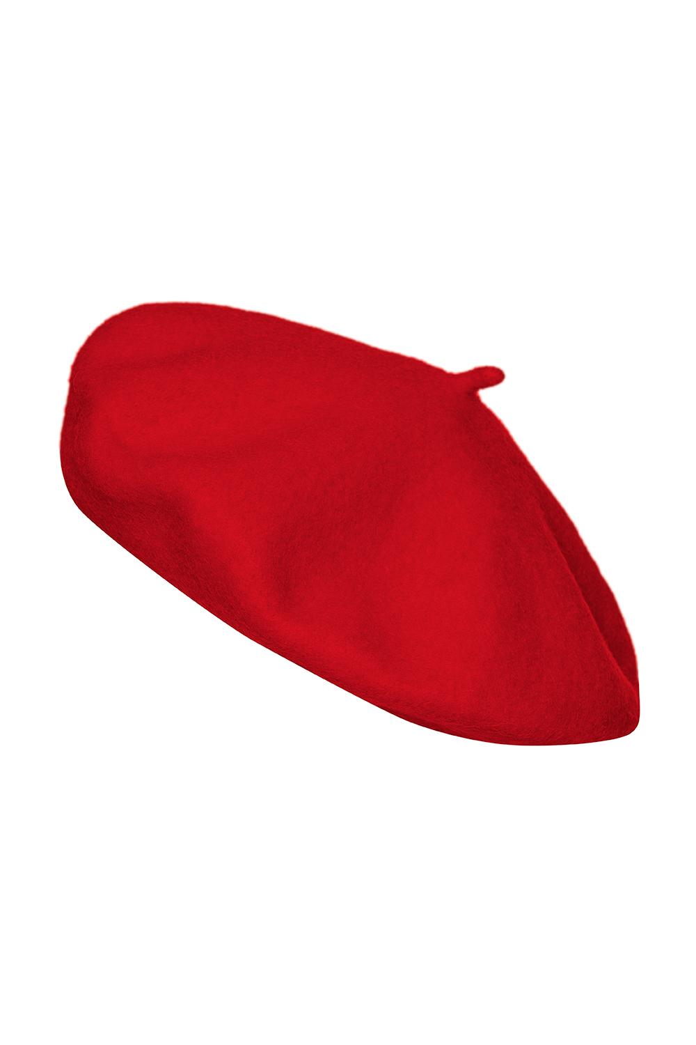 Wełniany czerwony beret