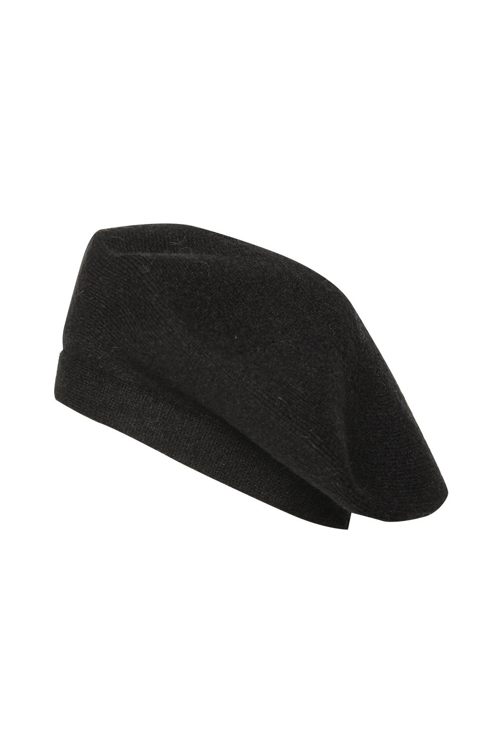 Czarny moherowy beret