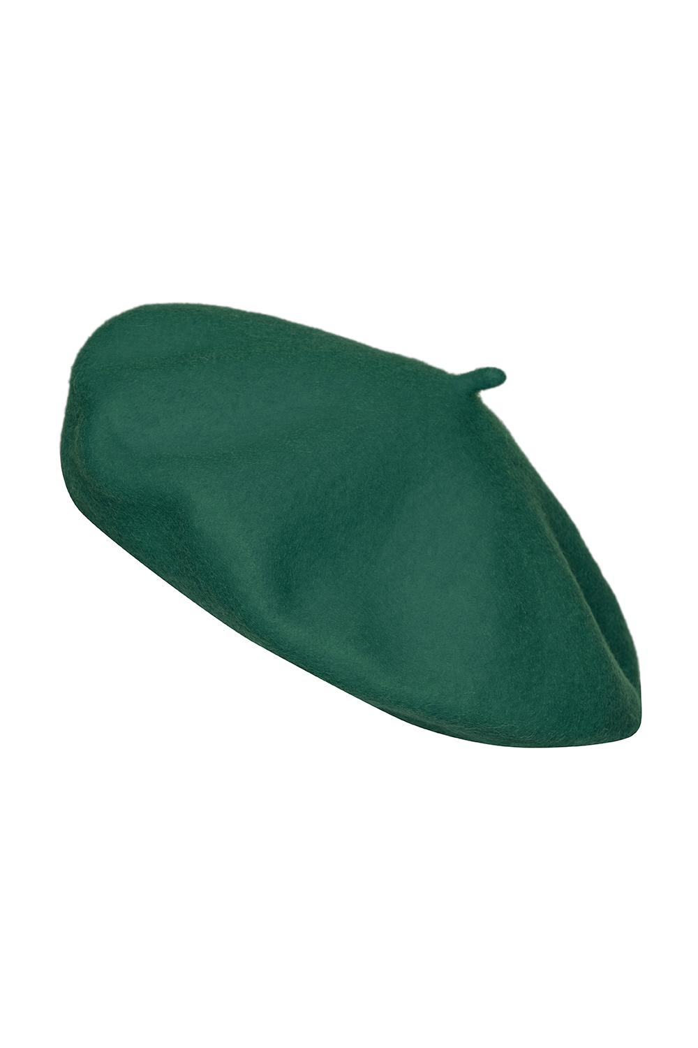 Wełniany zielony beret