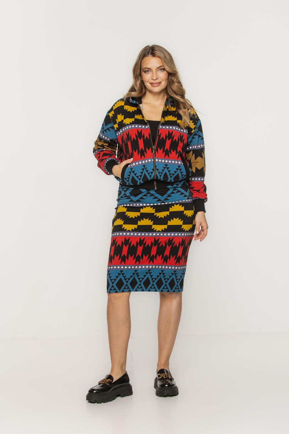Dzianinowa bluza w kolorowe wzory