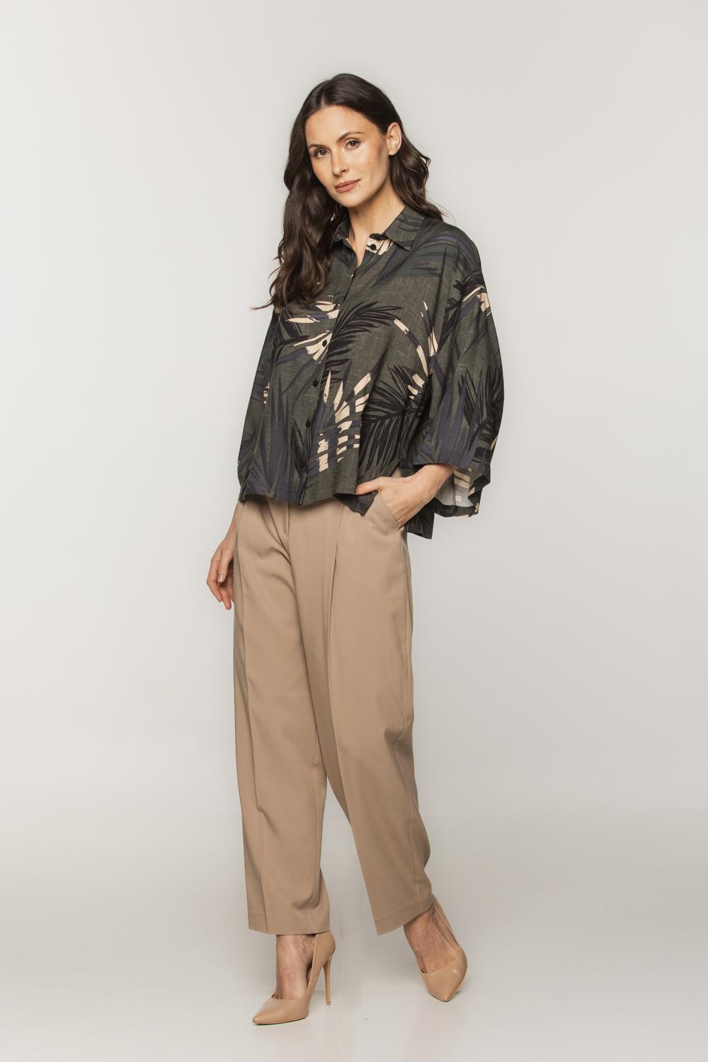 Oversizowa prosta koszula z rękawem typu kimono
