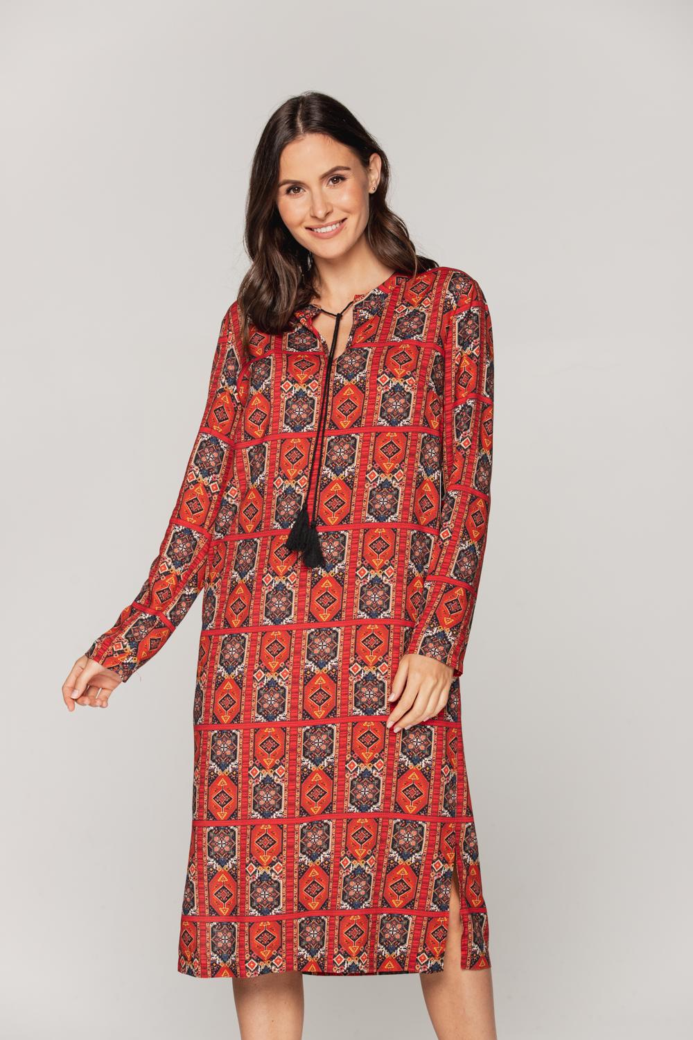 Sukienka w orientalny print