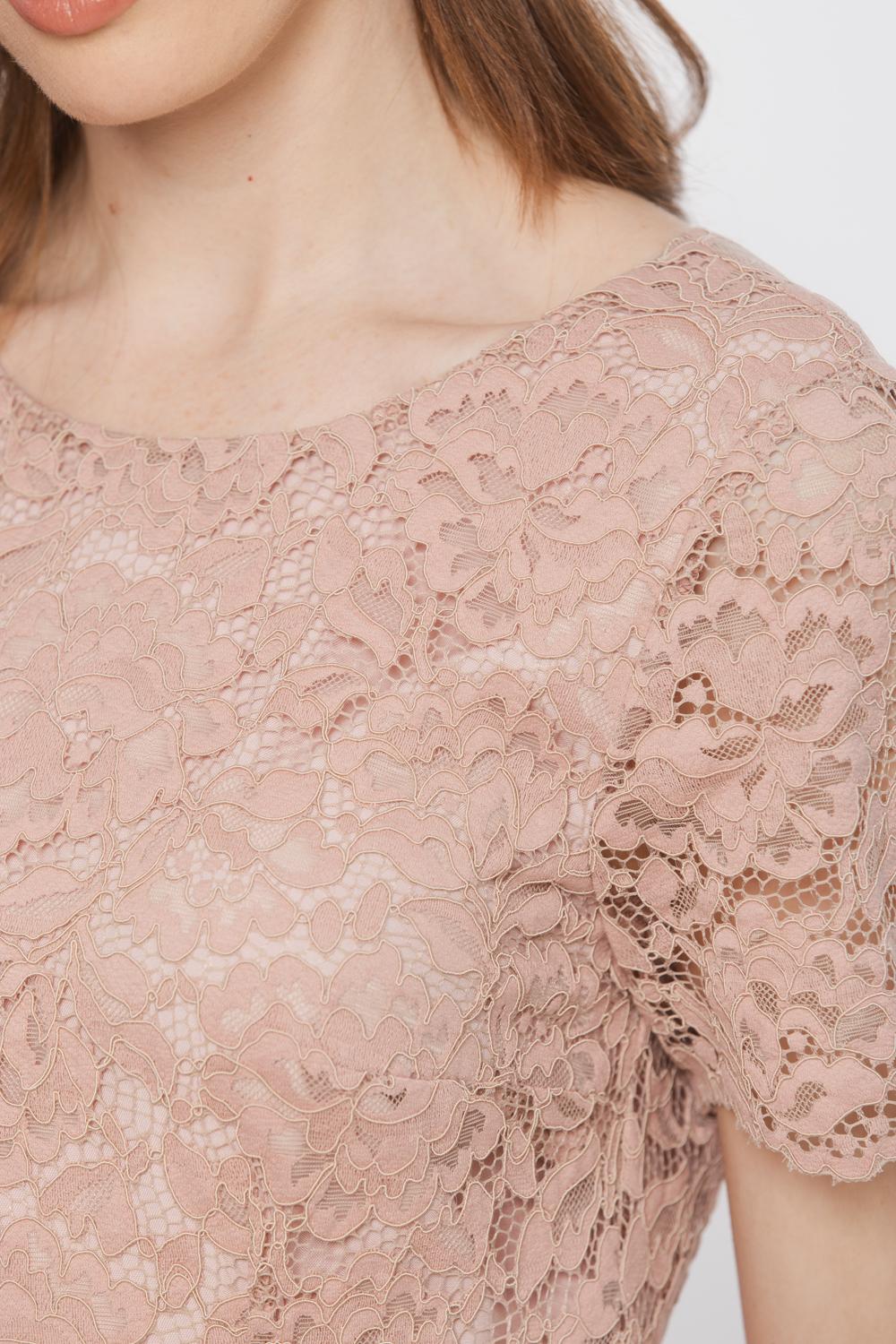 Dusty pink lace dress - Bialcon