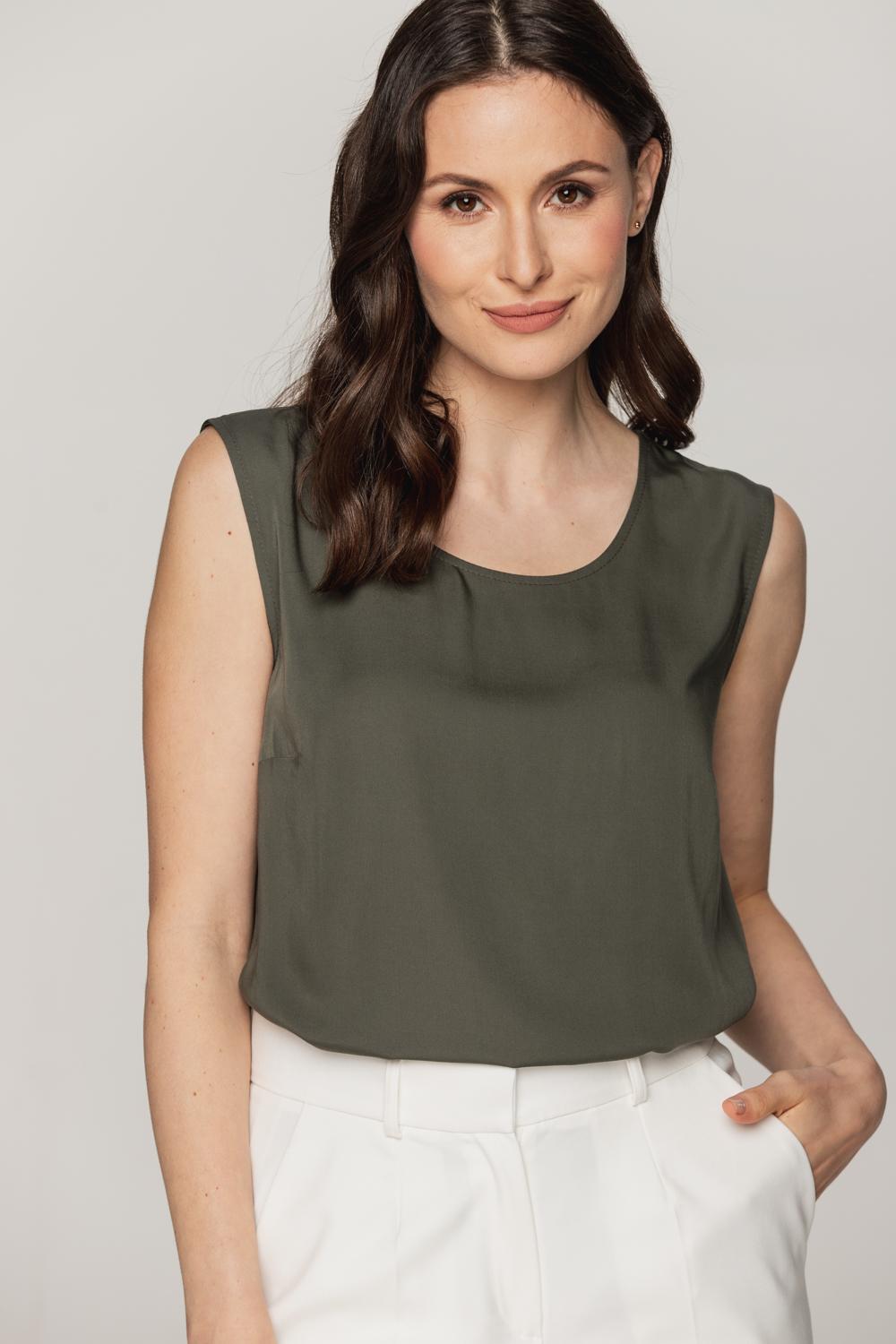 Top w kolorze khaki