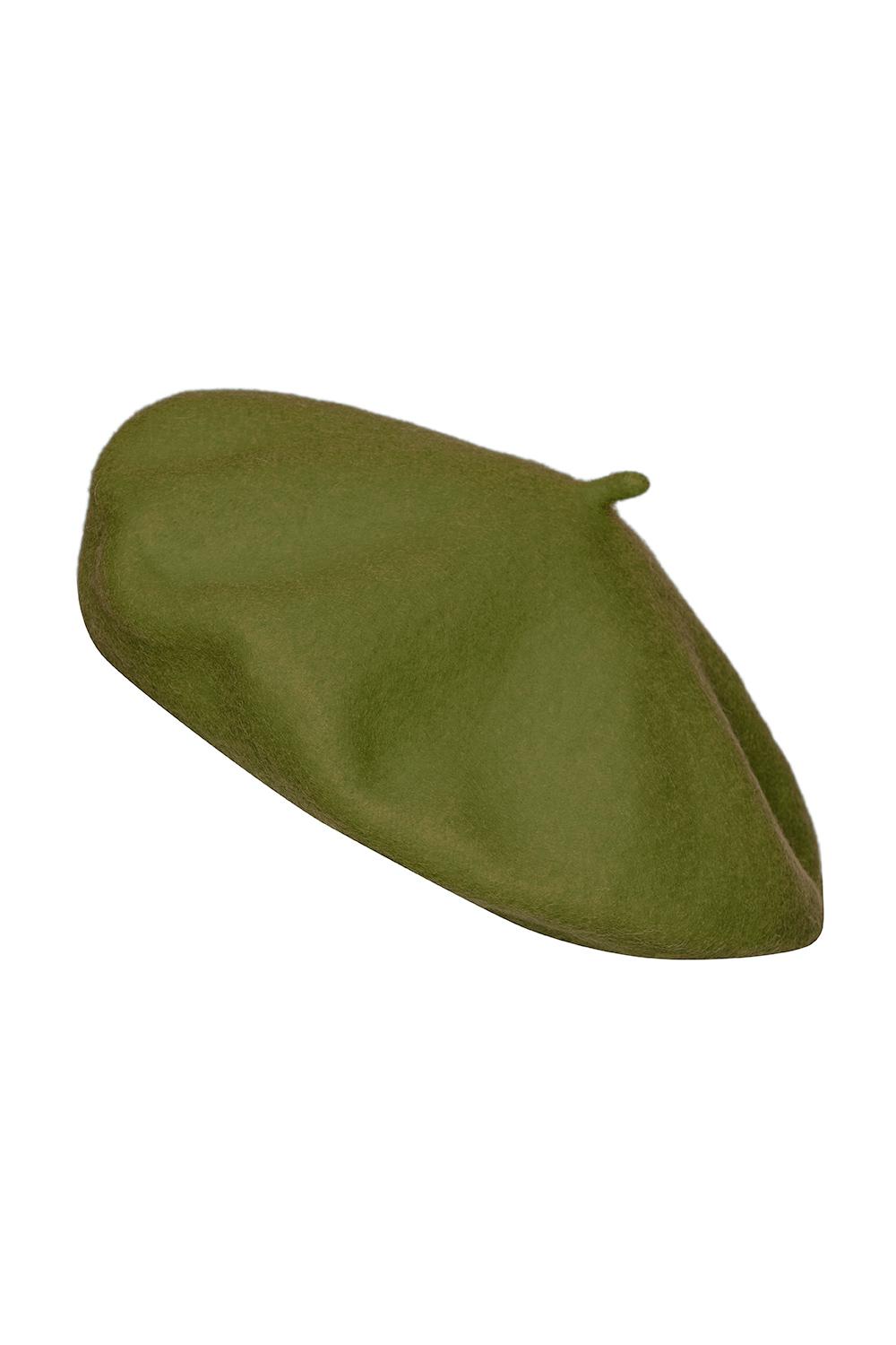 Wełniany oliwkowy beret