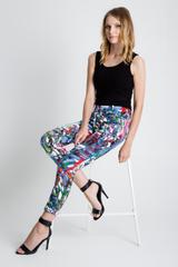 Wzorzyste spodnie z kieszeniami na przodzie