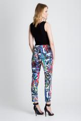 Wzorzyste spodnie z kieszeniami na przodzie