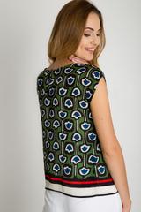 Oryginalna bluzka we wzory z łezką na plecach