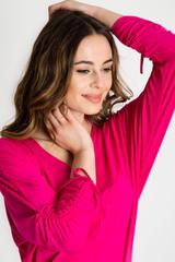 Amarantowa bluzka nietoperz