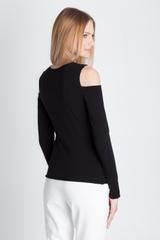 Czarna bluzka z surowym wykończeniem