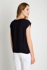 Czarna bluzka z tulipanem