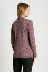 Dzianinowa bluzka z wiązaniem pod szyją i długimi rękawami