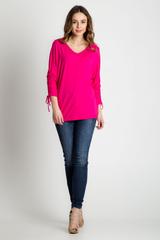 Amarantowa bluzka nietoperz