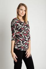 Wzorzysta bluzka z rękawami 3/4