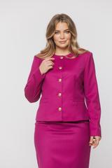 Amarantowy dopasowany żakiet ze złotymi guzikami