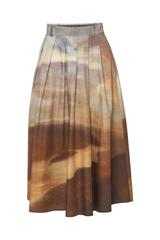 Artystyczna bawełniana spódnica z printem Chełmońskiego