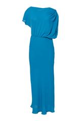 Asymetryczna turkusowa sukienka w stylu syrenki