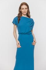 Asymetryczna turkusowa sukienka w stylu syrenki