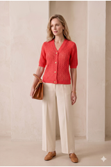 Sweter swe389 koralowy mkm