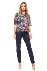 Patterned blouse with 3/4 sleeves