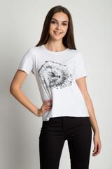 Bawełniany t-shirt z nadrukiem z przodu