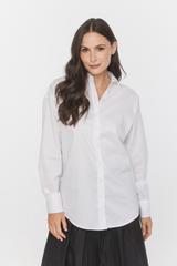 Bawełniana biała koszula o prostym luźnym kroju