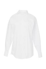 Bawełniana biała koszula o prostym luźnym kroju