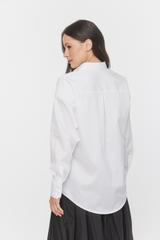 Bawełniana biała koszula o prostym luźnym kroju