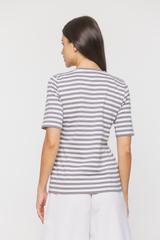 Cotton knitted blouse with a V-neck