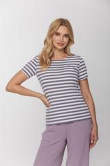 Bawełniana bluzka w paski z delikatnym logo BC