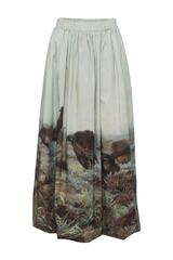 Bawełniana marszczona spódnica z malarskim printem
