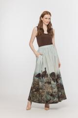 Bawełniana marszczona spódnica z malarskim printem
