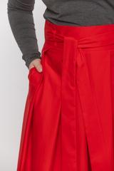 Bawełniana spódnica midi z zakładkami i szarfą