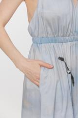 Cotton maxi dress with an open back