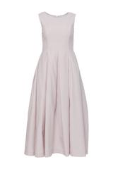 Bawełniana wizytowa sukienka z kontrafałdami w pastelowym kolorze