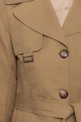 Bawełniany beżowy płaszcz wiosenny przed kolano