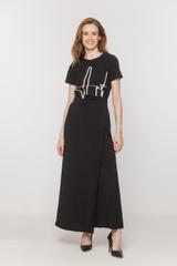 Bawełniany czarny t-shirt z krótkim rękawem
