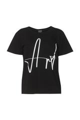 Bawełniany czarny t-shirt z krótkim rękawem