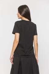 Bawełniany czarny t-shirt z nadrukiem kota