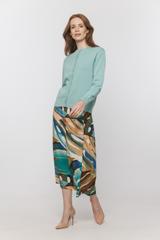 Bawełniany miętowy sweterek o prostym fasonie