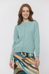 Bawełniany miętowy sweterek o prostym fasonie