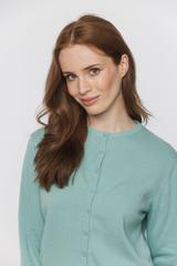 Bawełniany miętowy sweterek o prostym fasonie