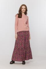 Bawełniany różowy sweterek o prostym fasonie