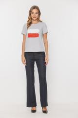 Bawełniany szary t-shirt z polską flagą