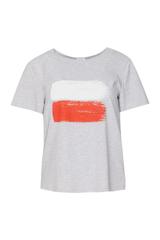 Bawełniany szary t-shirt z polską flagą